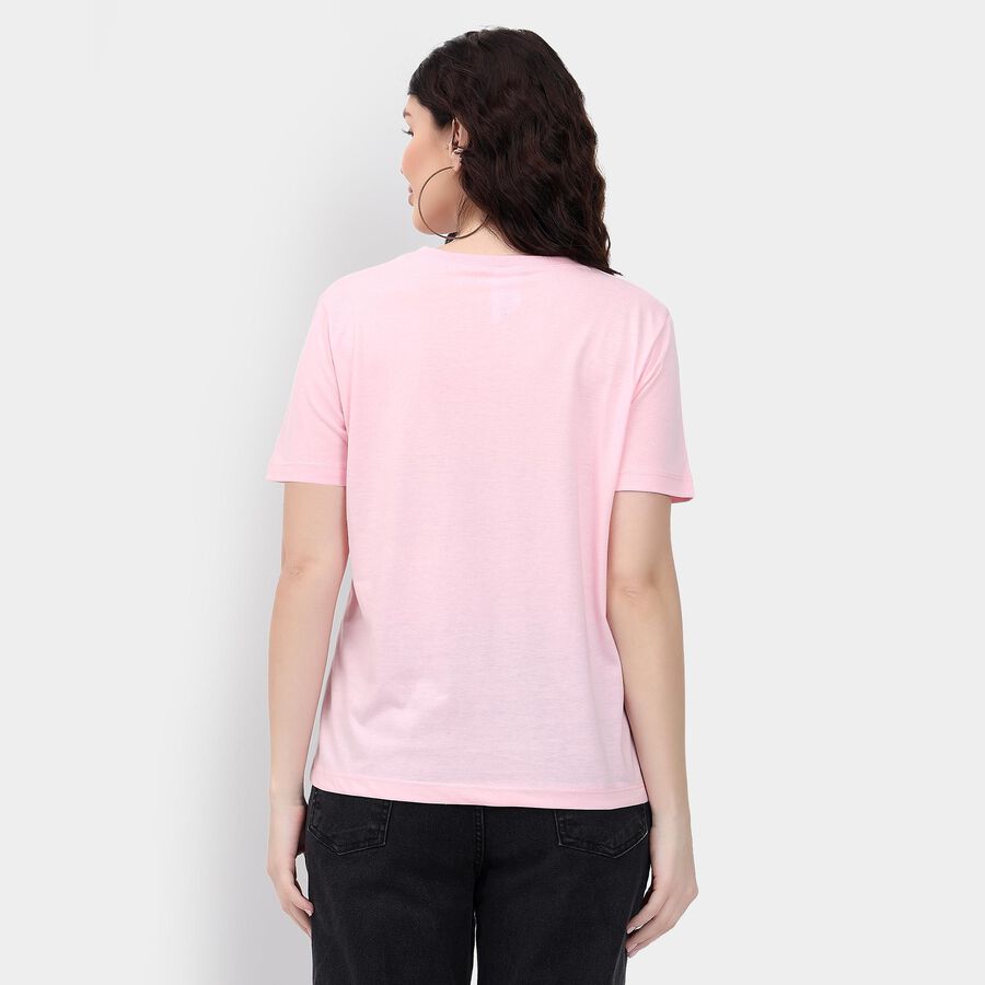 Ladies' Round Neck T-Shirt , गुलाबी, large image number null