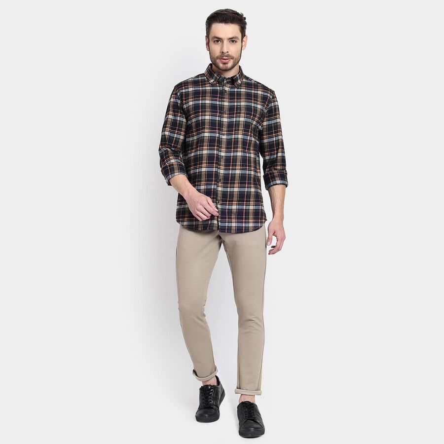 Men's 100% Cotton Casual Shirt, Dark Green, large image number null
