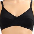 Ladies' 100% Cotton Bra , Black, small image number null