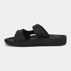 Men's Black Buckle Strap Slide Sandals, Black, small