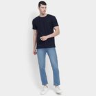 Men's Deep Midnight Navy Blue Round Neck T-Shirt, Navy Blue, small image number null