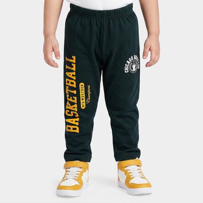 Boys' Green Straight Fit Basketball Printed Cotton Blend Pyjama