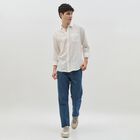 Men's White Cotton Full Sleeve Classic Collar Casual Shirt, White, small