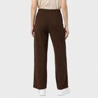 Women's Brown Straight Fit Solid Track Pants, भूरा, small
