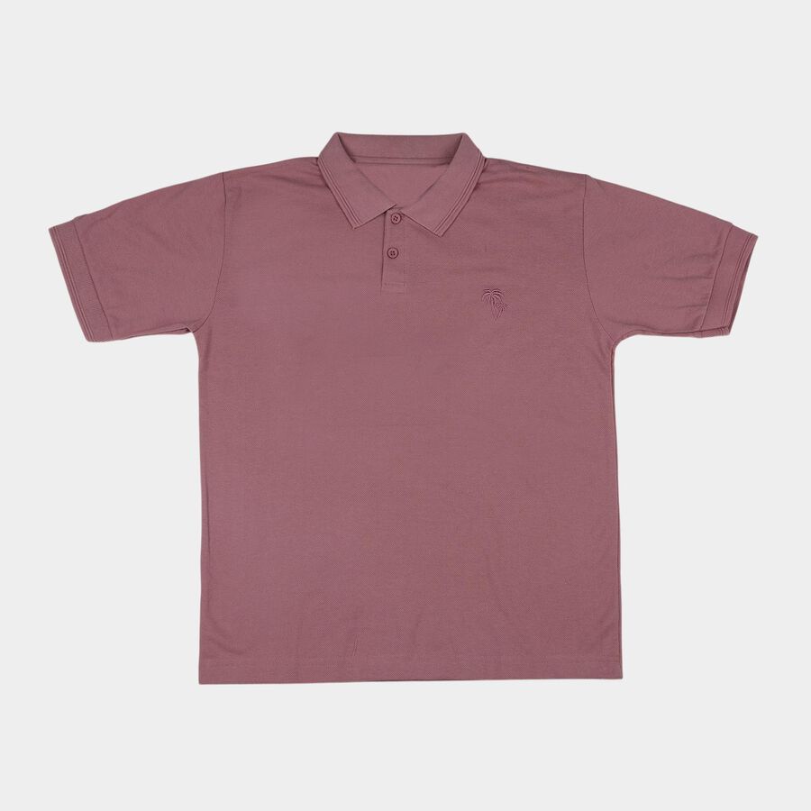 Boys Pink Round Neck Casual T-Shirt, Pink, large