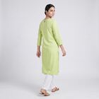 Women's Mint Green Round Neck Printed Straight Kurta, Light Green, small