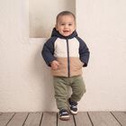 Infants Beige Hooded Puffer Jacket, गहरा पीला, small