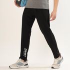 Men's Jet Black Regular Fit Sporty Track Pants, काला, small image number null