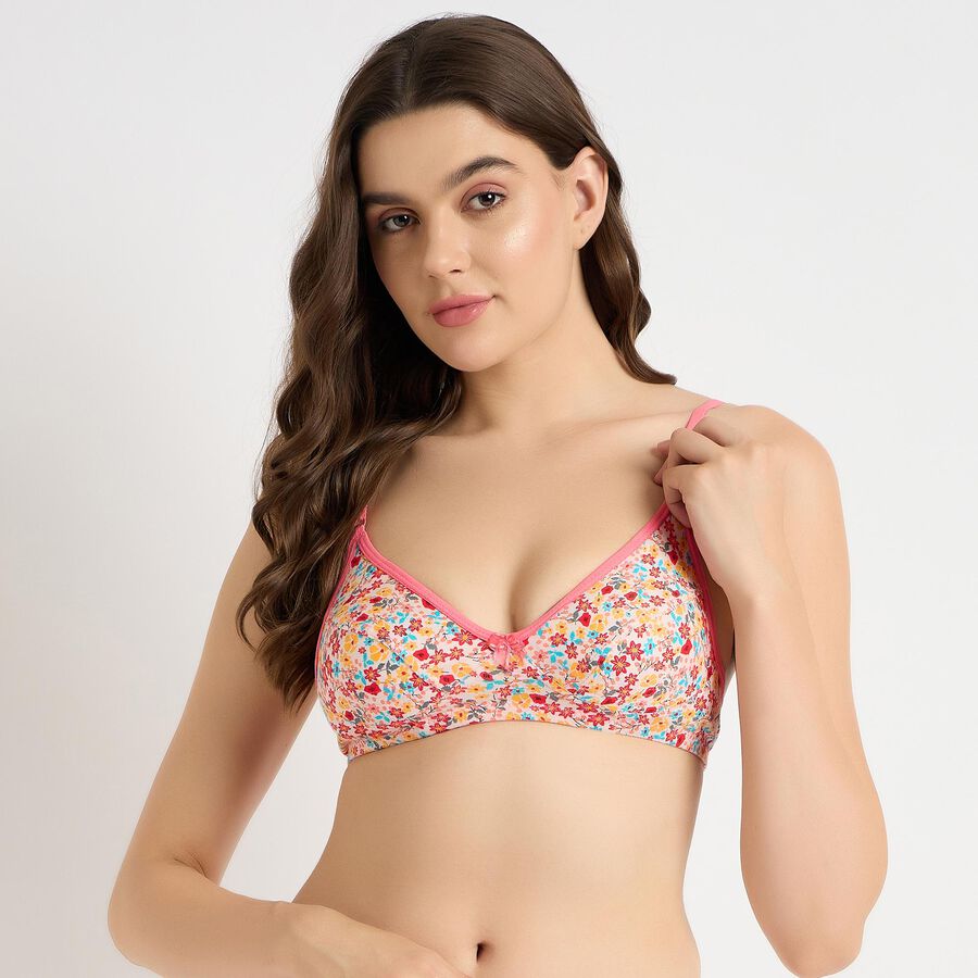 Ladies' 100% Cotton Bra , पीच, large image number null