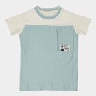 Boys Blue Organic Cotton Round Neck Casual T-Shirt, हल्का नीला, small