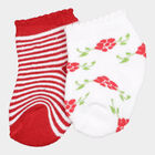 Infants Cotton Stripes Socks, Red, small image number null