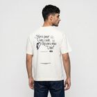 Men's Off White Cotton Round Neck Regular T-Shirt, ऑफ व्हाइट, small