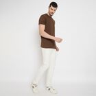 Men's Round Neck Half Sleeves T-Shirt , Brown, small image number null