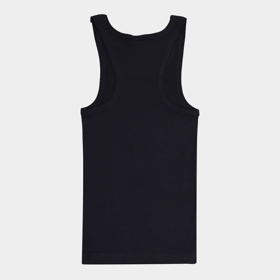 Boys Cotton Solid Vest, Navy Blue, large image number null