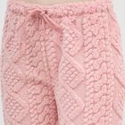 Women's Soft Pink Textured Fleece Hooded Pyjama, Light Pink, small image number null