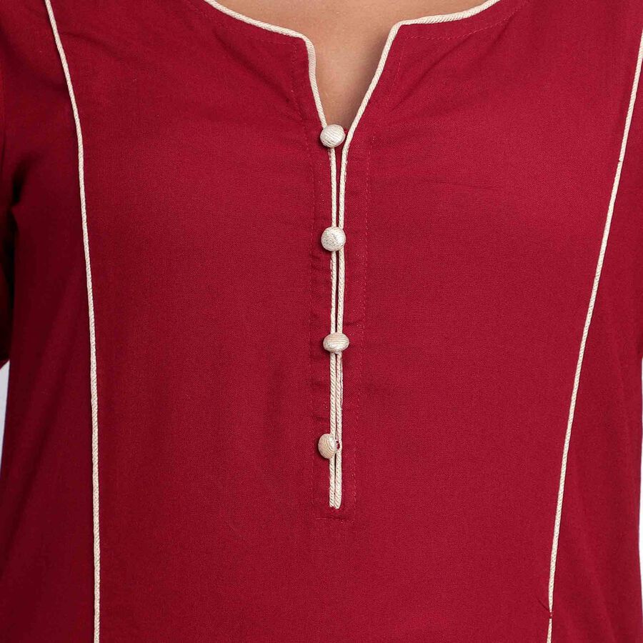 Solid Kurta, Maroon, large image number null