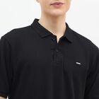 Men's Jet Black Cotton Polo Collar Classic T-Shirt, Black, small