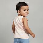 Infants' Soft Baby Pink Cotton Round Neck Casual Vest, Peach, small image number null