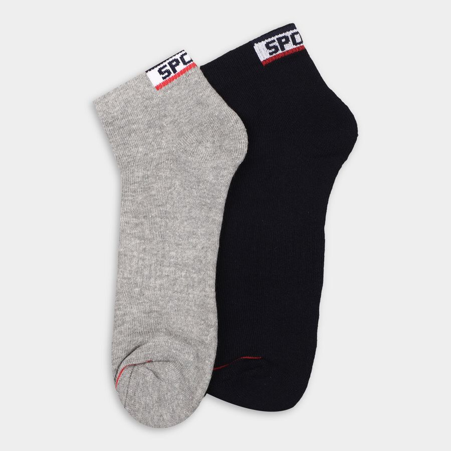 Men's Socks (Pack of 2), मिश्रित हल्का ग्रे, large