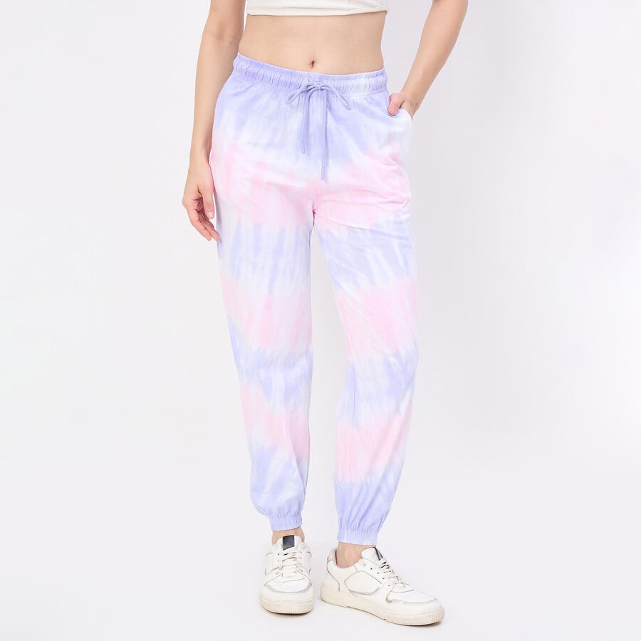 Women's Lilac Regular Fit Side-Striped Track Pants, Lilac, large