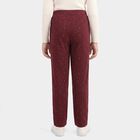 Girls Wine Straight Fit Star Printed Pyjama, Wine, small