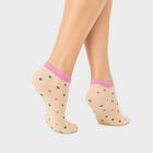 Women's Off White Regular Fit Polka Dot Pack of 1 Socks, ऑफ व्हाइट, small