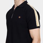 Men's Collared Half Sleeves T-Shirt , काला, small image number null