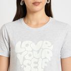 Ladies' Round Neck T-Shirt , मिश्रित हल्का ग्रे, small image number null