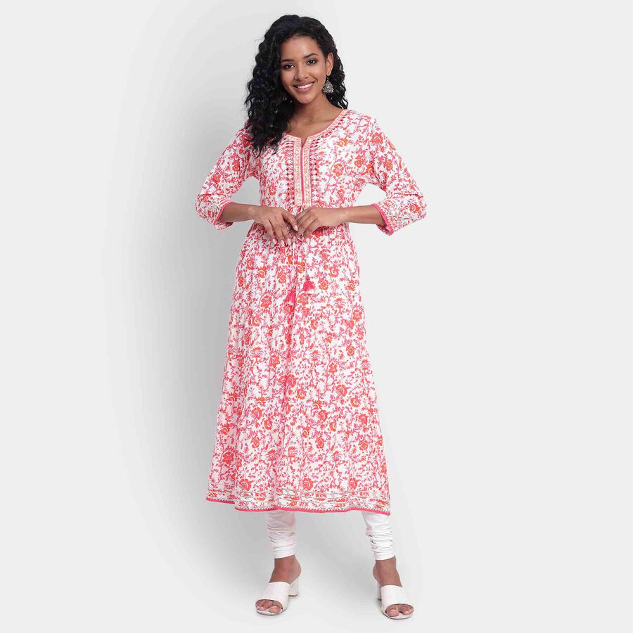 Embroidered Kurta, Off White, large image number null