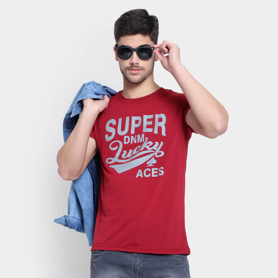 Round Neck T-Shirt, Maroon, large image number null