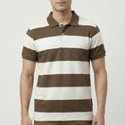 Men's Brown Polo Neck Classic T-Shirt, Brown, small