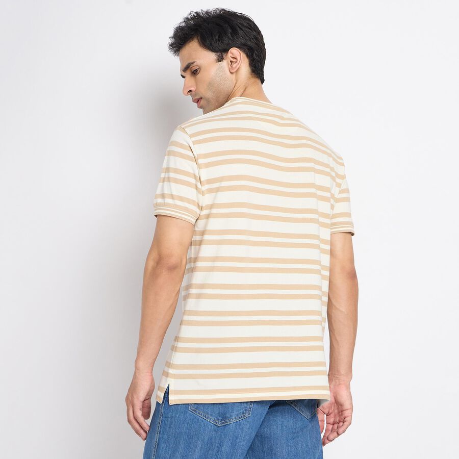 Men's 100% Cotton Round Neck Half Sleeves T-Shirt, गहरा पीला, large image number null