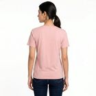 Women's Pink Round Neck Regular T-Shirt, Light Pink, small