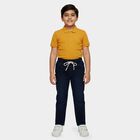 Boys' Navy Blue Elastic Waist Regular Fit Jeans, Dark Blue, small
