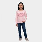 Girls Pink Round Neck Regular Top, गुलाबी, small
