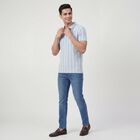 Men's Light Blue Polo Collar Casual T-Shirt, Light Blue, small