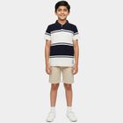Boys' Navy Blue Round Neck Casual Half Sleeves T-Shirt, नेवी ब्लू, small