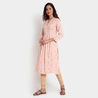 3/4Th Sleeves Flared Kurta, Peach, small image number null