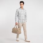 Men's Blue Cotton Casual Shirt, मध्यम नीला, small