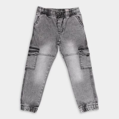 Boys' Faded Grey Cargo Fit Jeans