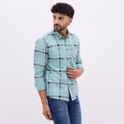Men's Bright Aqua Blue Cotton Classic Collar Casual Shirt, Aqua, small image number null