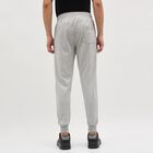 Men's Light Ash Grey Tapered Fit Elastic Waist Track Pants, Melange Mid Grey, small image number null