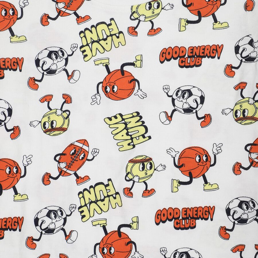 Boys' Night Suit, सफ़ेद, large