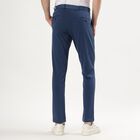 Men's Deep Steel Blue Slim Fit Cross Pocket Casual Trousers, गहरा नीला, small image number null