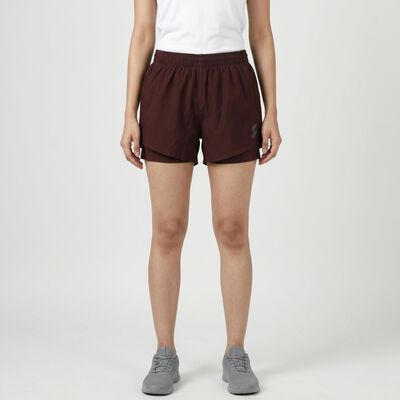 Women's Wine Regular Fit Solid Shorts