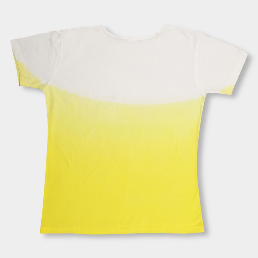 Girls' 100% Cotton T-Shirt , Yellow, large