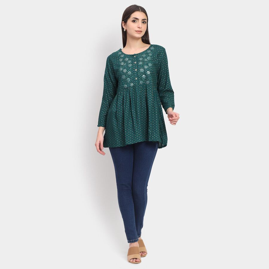 Ladies' Kurti , गहरा हरा, large image number null