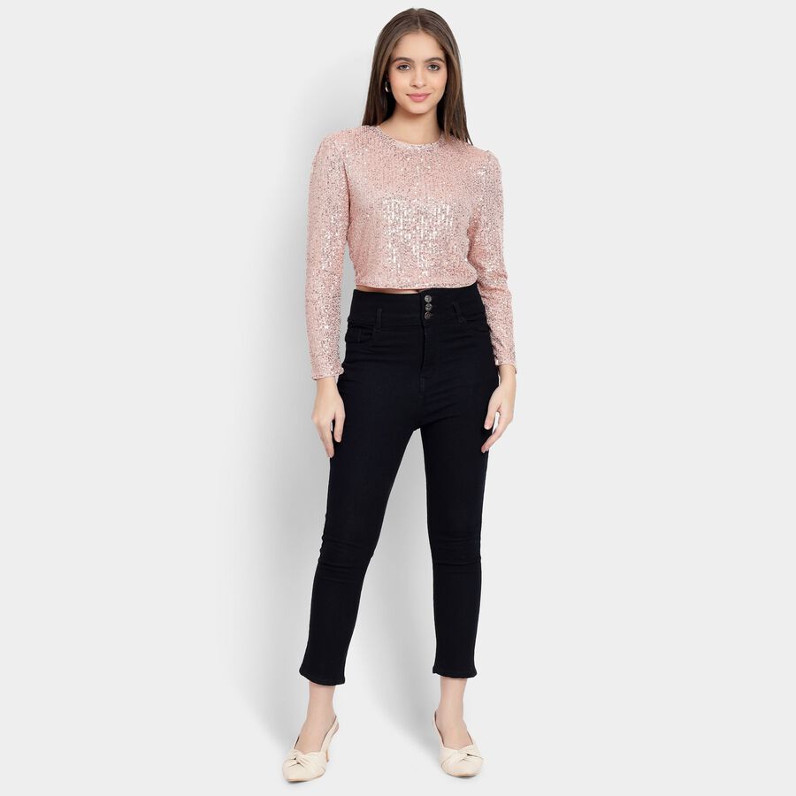 Ladies'  Crop  Top, गुलाबी, large image number null