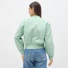 Women's Light Sage Green Baseball Casual Jacket, हल्का हरा, small image number null