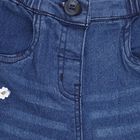 Infants' Stonewashed Blue Regular Fit Floral Embroidered Jeans, Mid Blue, small image number null